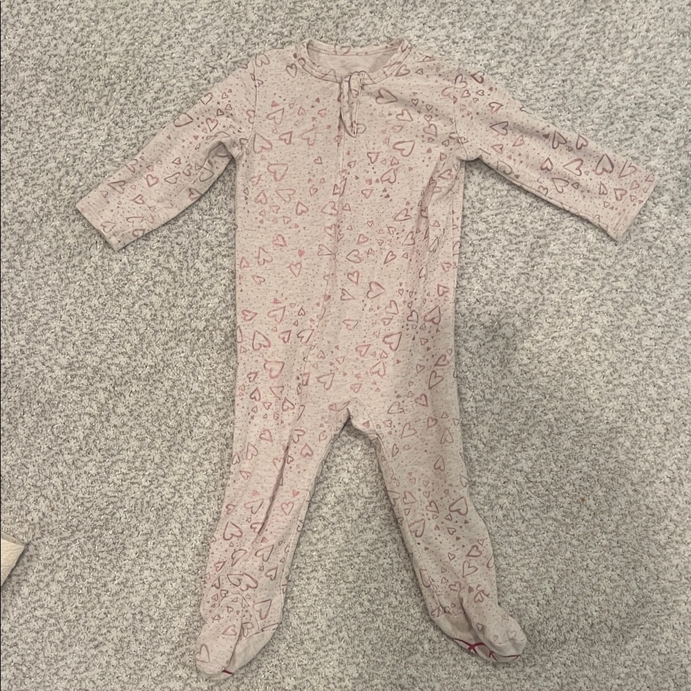 EGG New York Baby girl Heart Footie Pajamas 6M | Zipper Pajamas